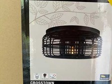 Brilliant CROSSTOWN - Deckenleuchte Lampe Vintage Retro Holz schwarz ø 45 cm NEU