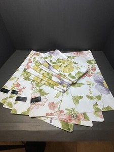 Cynthia Fowler 6 Cotton Dinner Napkins 4 Placemats Spring Floral Cottagecore Lot