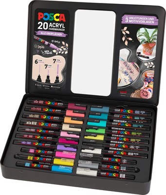 Posca Marker-Set versch. Spitzen und Farben - 24er Koffer