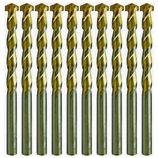 Masonry Drill Bit Set 5/32" Carbide Tip Titanium Drill Concrete Brick Rock 10Pcs
