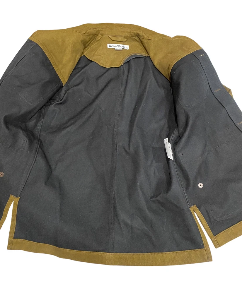 Acne Studios Mens Cotton Twill Military Olive Chore Coat Size 44 Bulgaria - Imagem 3 de 4