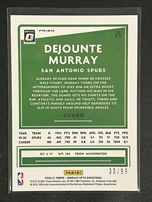 2020-21 Panini Donruss Optic - Dejounte Murray #93 Red Prizm /99