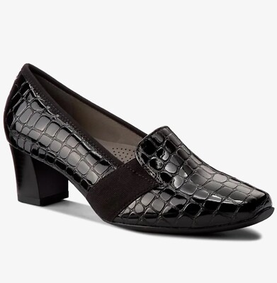 Ara Halbschuhe 41781 Kokos glänzend schwarz Absatz 5 cm SALE