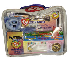CLUBBY II 2 BEAR HTF TY BEANIE BABY NEW PLATINUM MEMBER KIT W/ CARDS  GOLD COIN