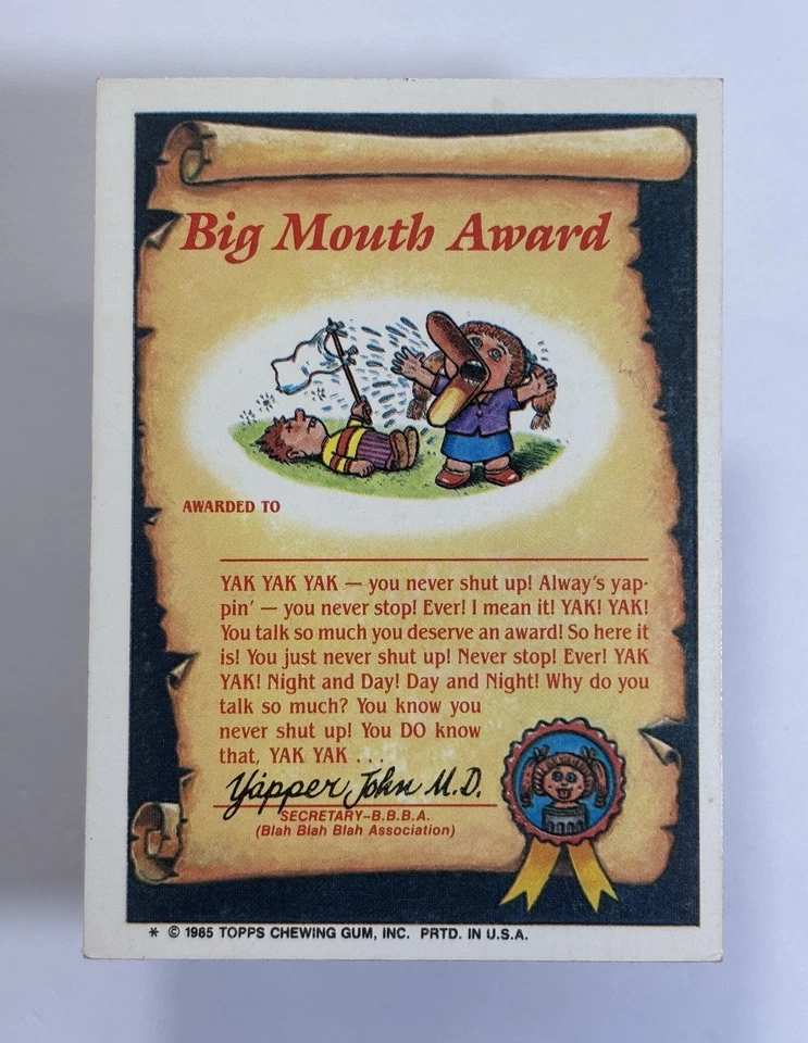 1985 Topps Garbage Pail Kids GPK -Series 2 -Glossy #81a SPLIT KIT (EX) SEE PICS! - Image 4 of 4