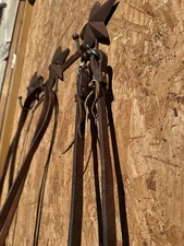 USED WESTERN LEATHER SPLIT REINS SCHUTZ  BROS HARNESS LEATHER 8'
