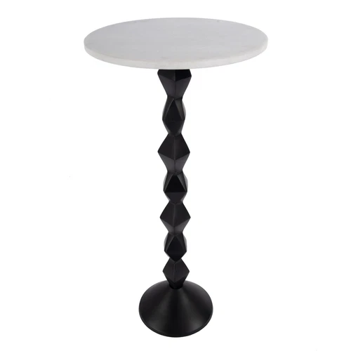 Butler Specialty Company Ada Round Marble and Metal Side Table - Picture 3 of 5