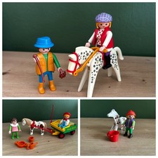 Playmobil Set ! Ponykutsche 3713 + 3763 Reiter mit Pferd + Fohltr&auml;nke 4571