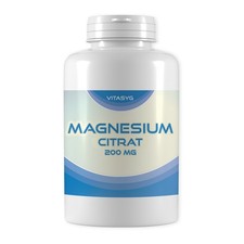Magnesium Citrat 200 mg - 180 Tabletten - mit 200mg elementarem Magnesium