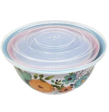 The Pioneer Woman ALEX MARIE 3 Mixing Bowls with lids melamine nesting floral