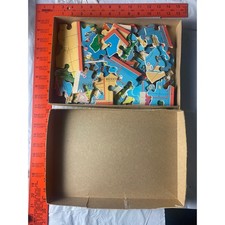 Vintage Milton Bradley MB 2-Sided US  World Map Wood Puzzle Cut State Lines