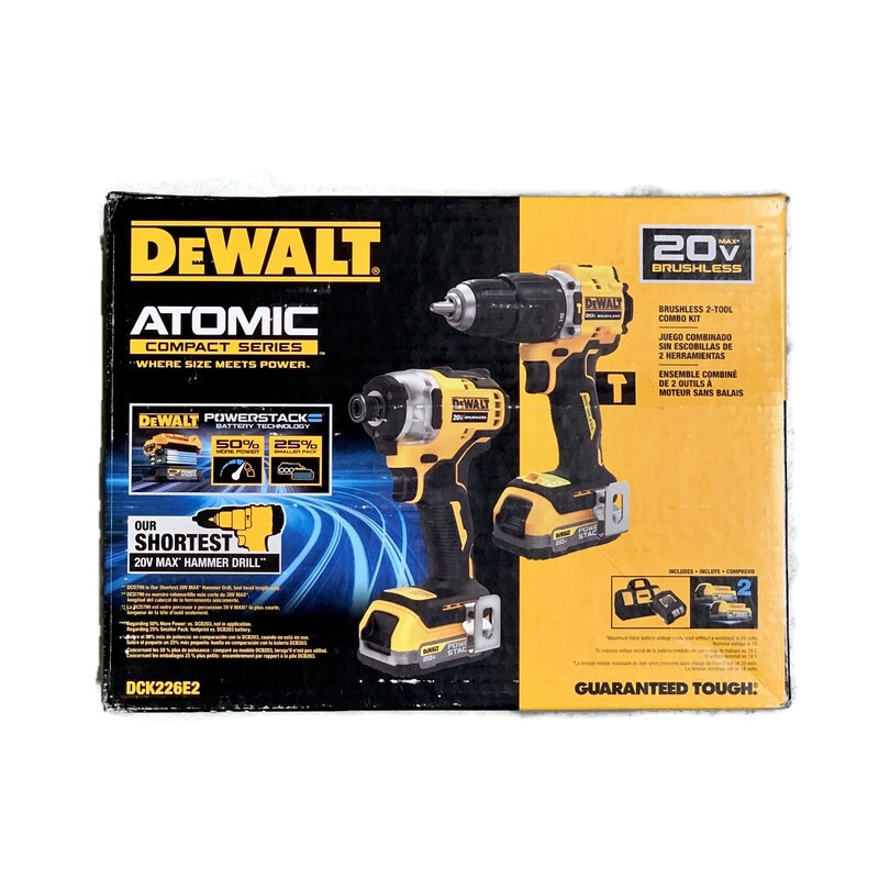 DEWALT DCK226E2 ATOMIC 20V MAX Brushless Cordless Lithium-Ion 2-Tool Combo Kit