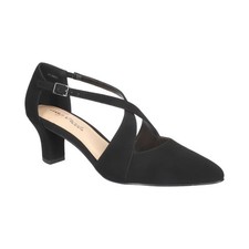 Women's Easy Street Elegance Cross Strap Front Pumps Black Lamy