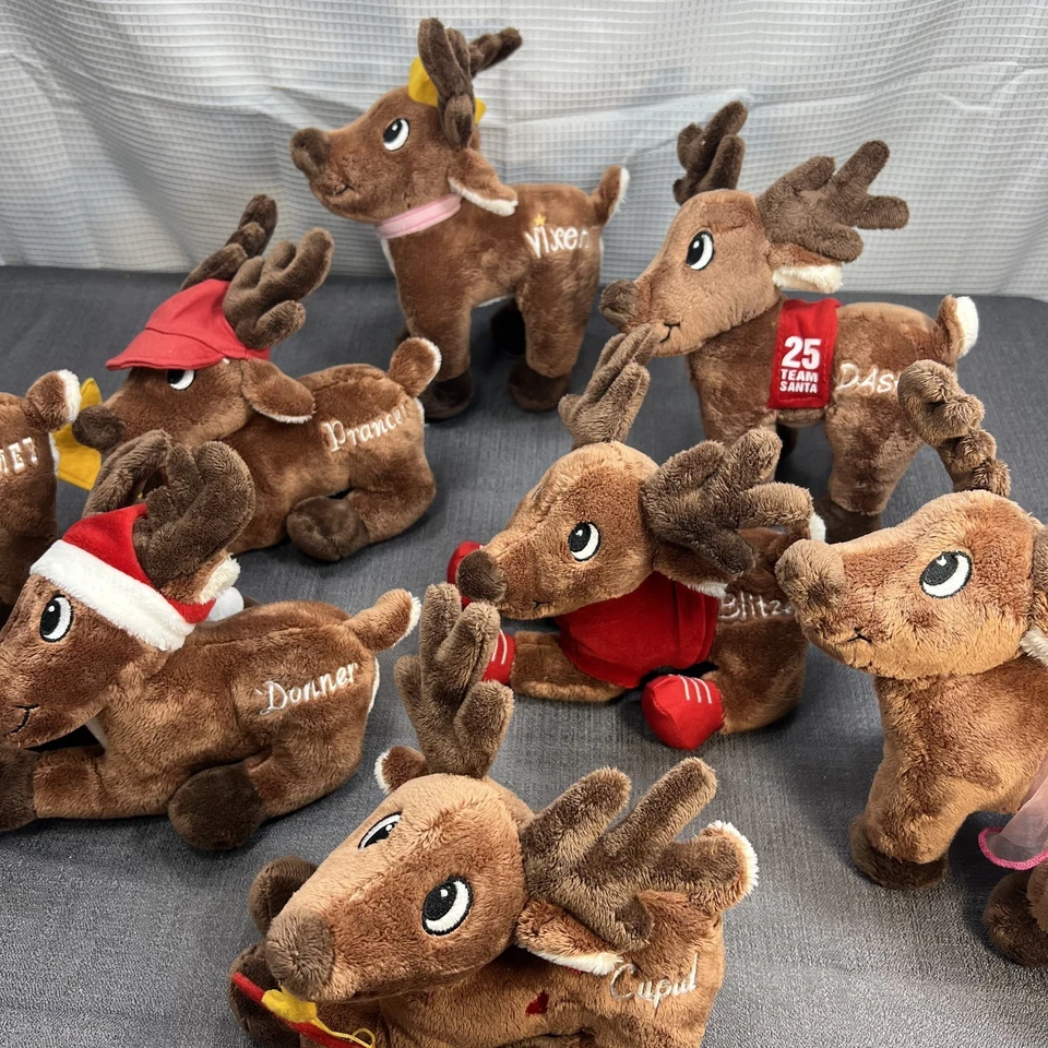 Santa's Reindeers 8” Plush Dan Dee Complete Set of 8 Christmas CVS 2009 - Image 4 of 4