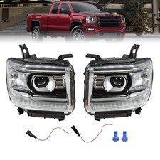 For 2014-2018 Gmc Sierra 1500 2500hd 3500hd Led Drl Projector Headlights Lfrh