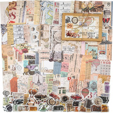 200 Pieces Vintage Ephemera Pack Decoupage Paper Junk Journal Kit Scrapbook Plan