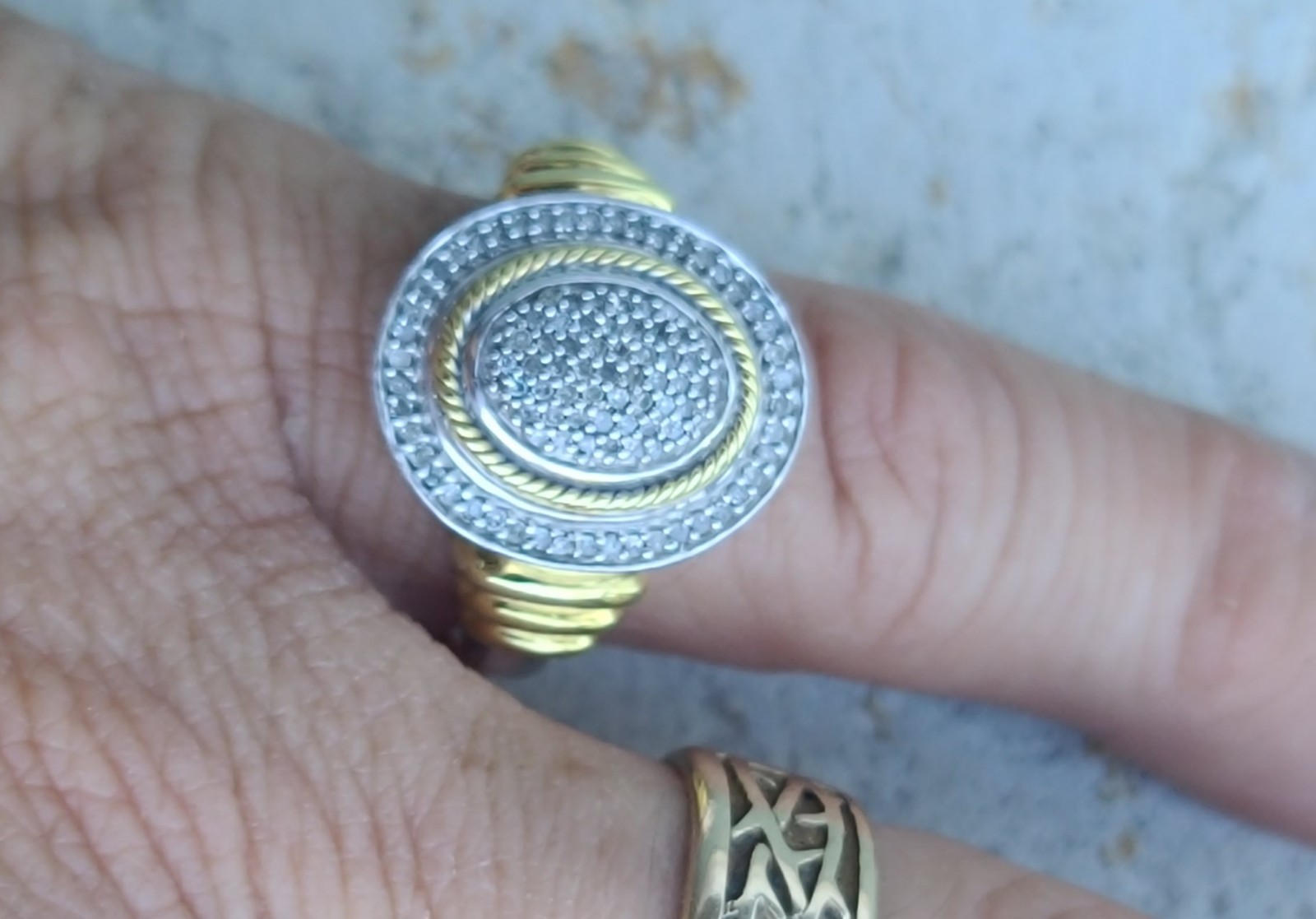 Sterling 925 Solid Silver Diamond Pave Cocktail R… - image 14