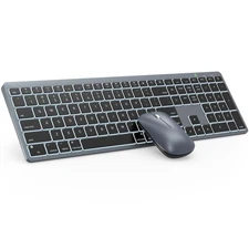 Bluetooth Keyboard Mouse Set for Mac 7-Color Backlit Rechargeable Wireless