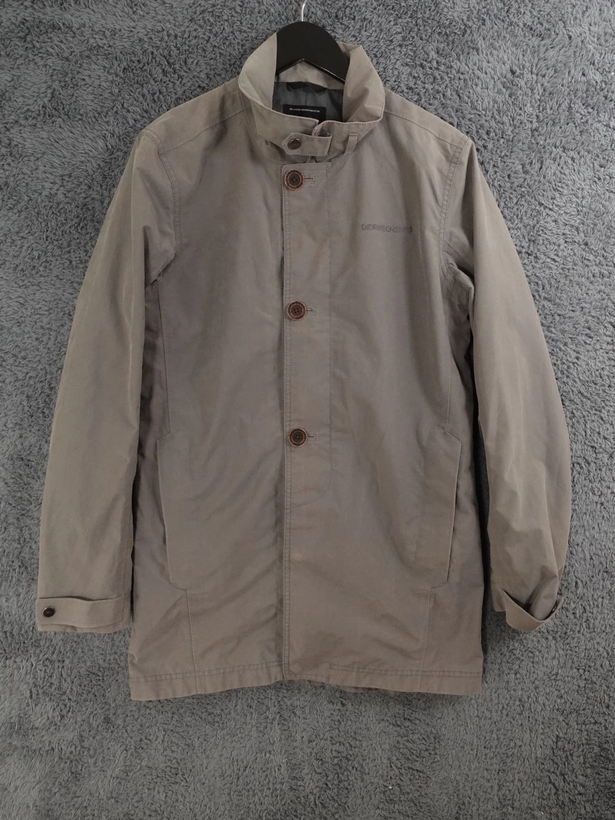 Didriksons Jacket Womens Small Grey Rain Coat Waterproof Storm Systems Military