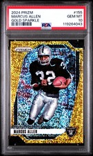 2024 Panini Prizm Gold Sparkle 9/24 Marcus Allen SSP #155 PSA 10 TS7