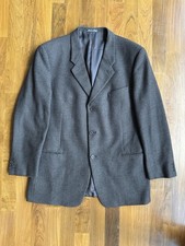 VTG 90s Giorgio Armani Brown/Green/Black Textured Three-Button Wool Blazer 44L