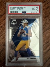 2020 Panini Mosaic JUSTIN HERBERT ROOKIE CARD #204 PSA 10 GEM MINT!!!. rookie card picture