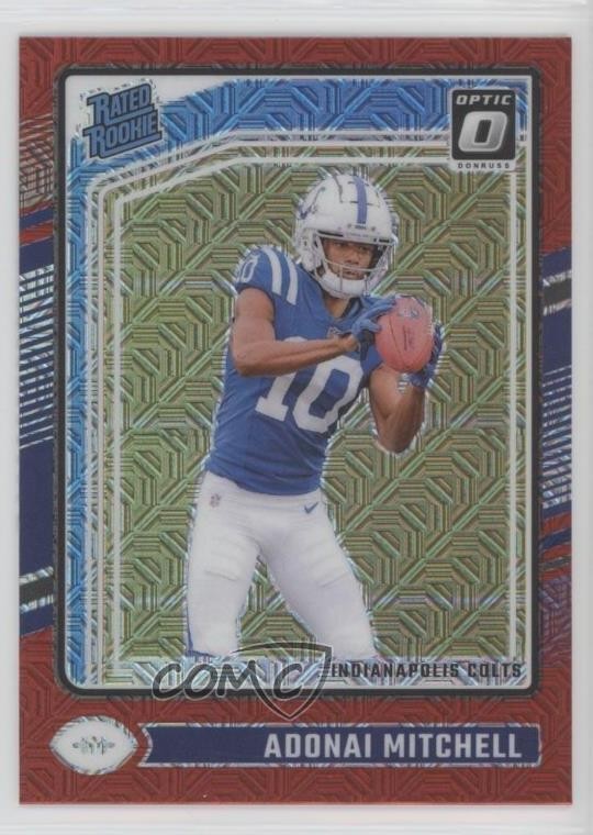 2024 Panini Donruss Optic Rated Rookie Red Mojo Prizm Adonai Mitchell #203 6q5
