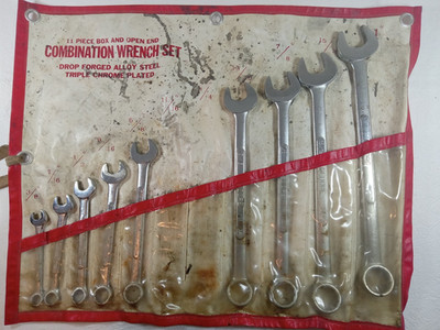 GEDORE 9 PIECE SAE COMBINATION WRENCH SET 3/8'' - 1'' DROP FORGED Incomplete Set