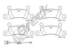 Breck 24721 00 553 00 brake pad set, disc brake for Porsche, VW