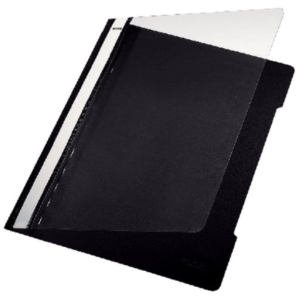 Leitz A4 Standard Plastic File, Pack of 25, 250 Sheet Capacity, Black, 41910095