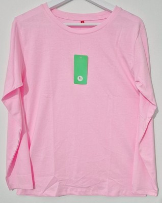 DAMEN LANGARM UNI T-SHIRT DAMEN RUNDHALS OBERTEILE 100% BAUMWOLLE