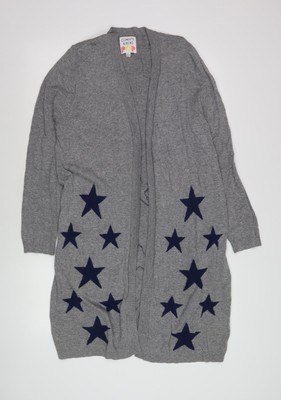 Clements Ribeiro Damen-Cardigan grau Sterne vorne offen UK 16