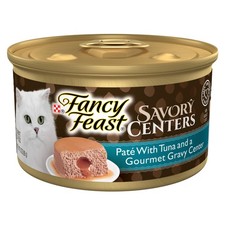 Purina Fancy Feast Savory 3 Ounce Pack of 24 , Tuna with Gravy Center