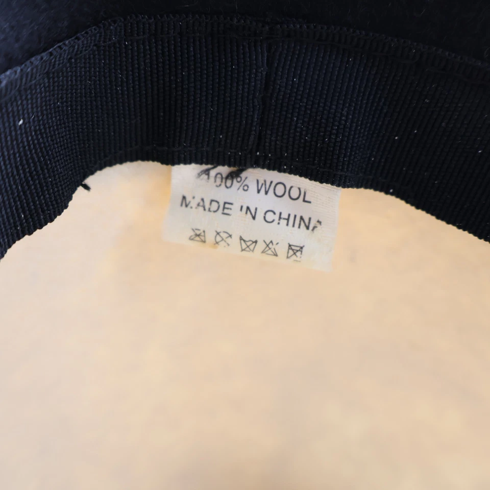 Sombrero Cloche de Lana Pura para Mujer Negro Crema Downton Abbey Estilo Aleta Cubo Twee Foto 3 de 4