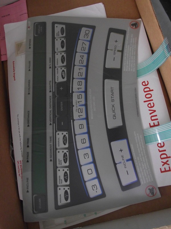 319043 Freemotion Treadmill keyboard overlay