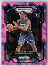 2023-24 Panini Prizm #155 Leonard Miller Prizms Pink Ice