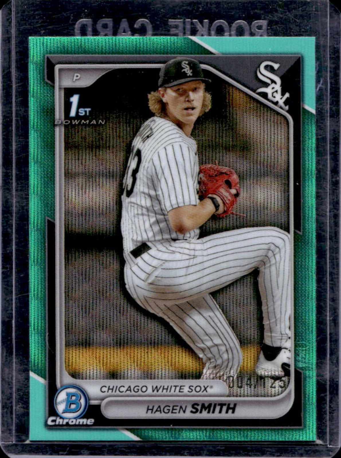 2024 Bowman Draft Hagen Smith Chrome Aqua Wave Refractor 1st #/125 White Sox