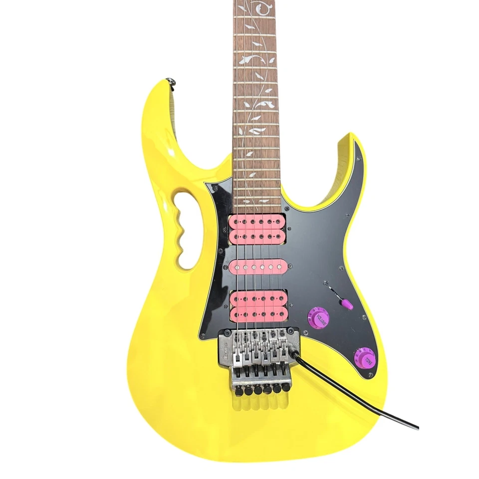 Ibanez JEMJRSP Yellow Steve Vai Signature Guitar HSH Monkey Grip Near Mint - Image 2 of 4