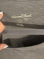 Universal Thread Midi Shift Dress Gray Ruffle Cap Sleeve Size M