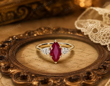 Lab Created Red Ruby Ring, Base Metal: Brass ...