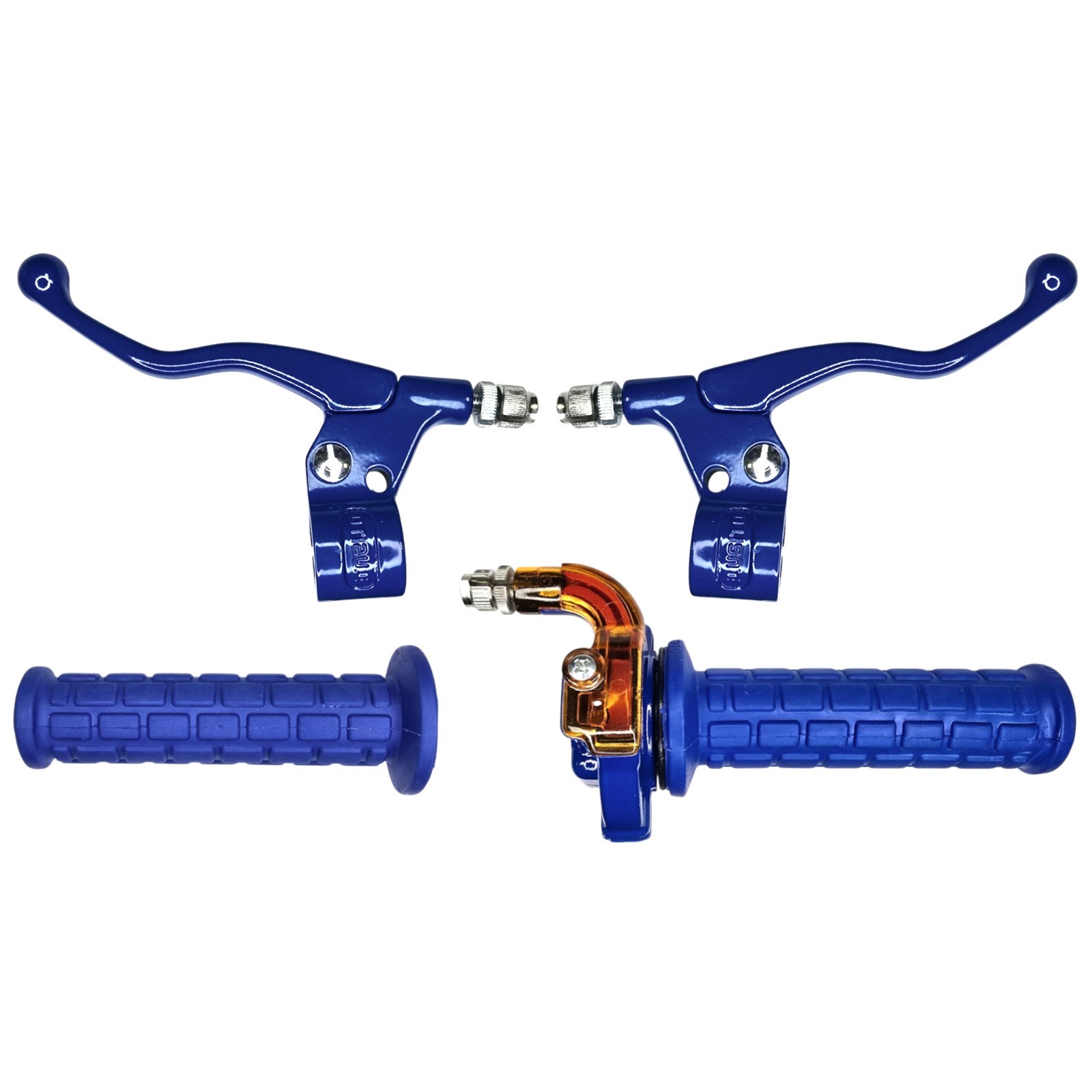 Poignée d'accélérateur moto 7/8" 22 mm bleue pour remplacer un tirage d'origine usé