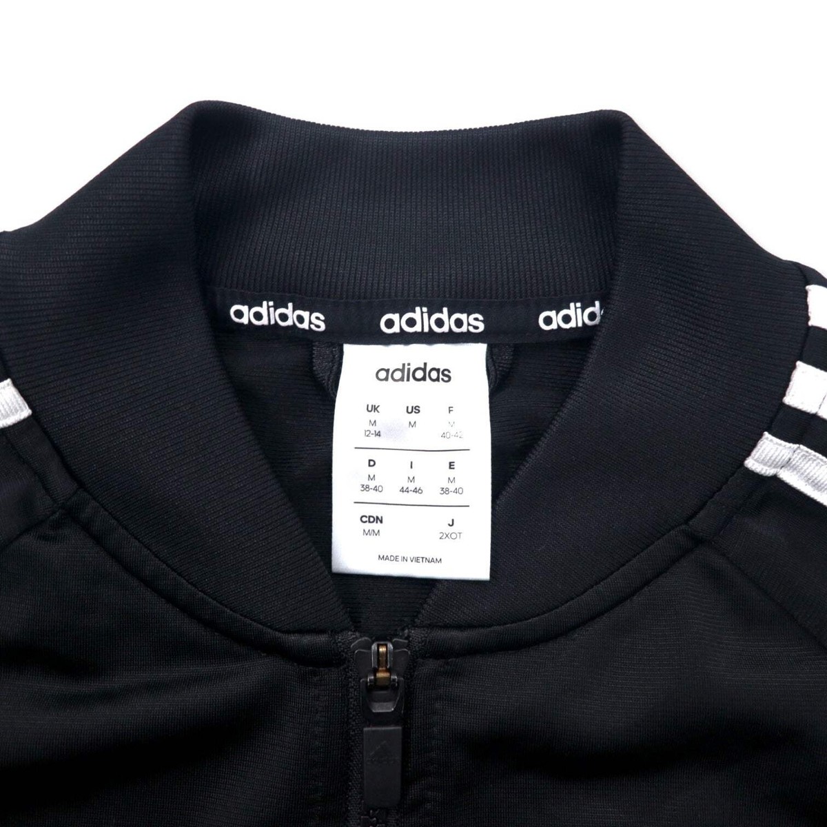 adidas Track Jacket Jersey 2XOT Black Polyester 3 Striped