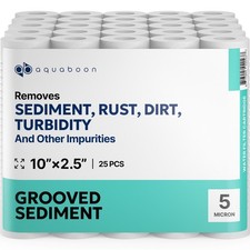 Grooved Sediment Water Filter 5 Micron 10" x 2.5" size 25 PACK by Aquaboon