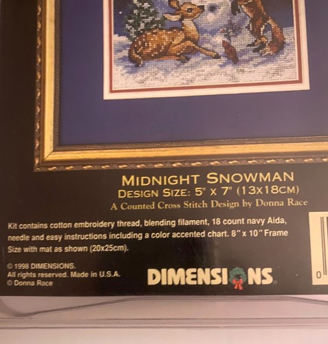 Mitternacht Schneemann gezählt Kreuzstich Kit von Dimensions Winter Urlaub Handwerk 5x7 - Bild 4 von 5