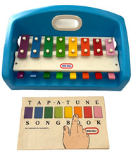 Little Tikes Tap a Tune Blue Piano Xylophone Music w/ Rare 20-Tune Songbook 1985