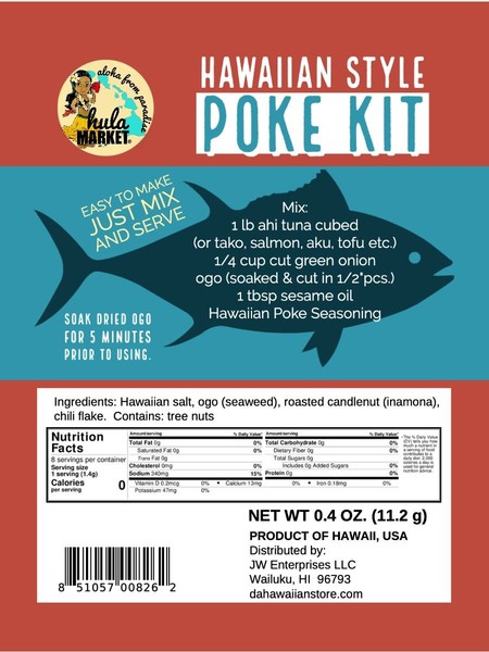 Hula Market Hawaiian Poke Kit con mezcla de condimentos y Ogo seco