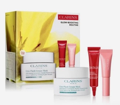 Clarins Glow Boosting Routine Set Full Size With Bag Brand New
