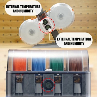 Space Efficient Dry Box Hygrometer for Multiple 3D Filaments Storage