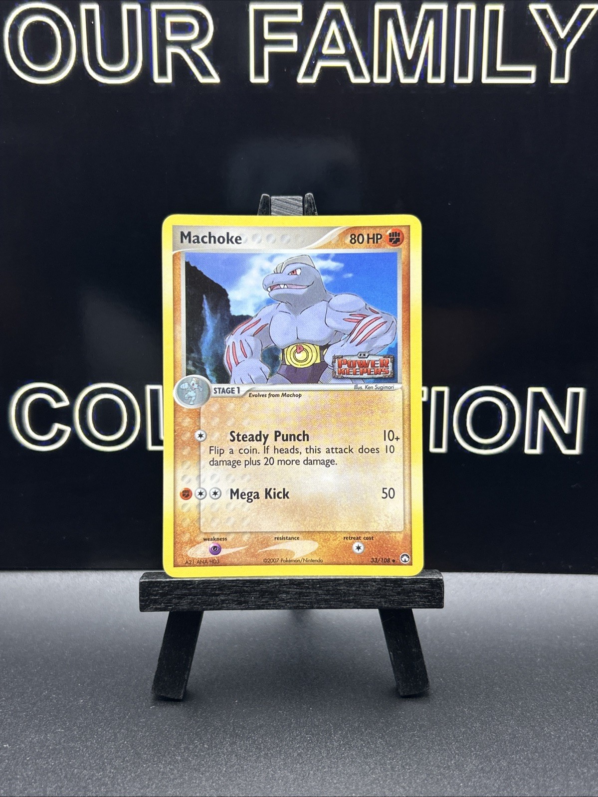 Pokémon TCG Machoke 33/108 Holo EX Power Keepers Stamped LP