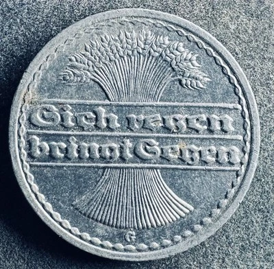 50 Pfennig 1921 G Deutsches Reich Weimarer Republik KM#27 K190625/0E - Bild 1 von 2